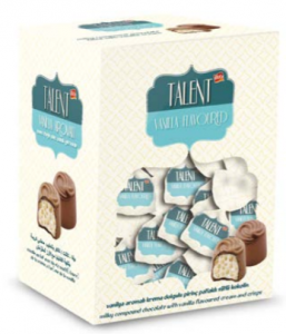 Milky Compound Chocolate with Vanilla Flavoured Cream and Crisps